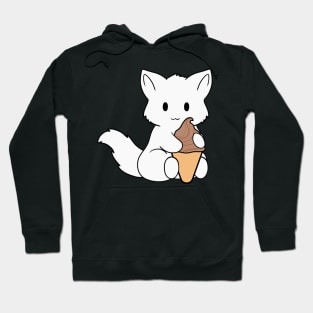 Chocolate Ice Cream White Fox Hoodie